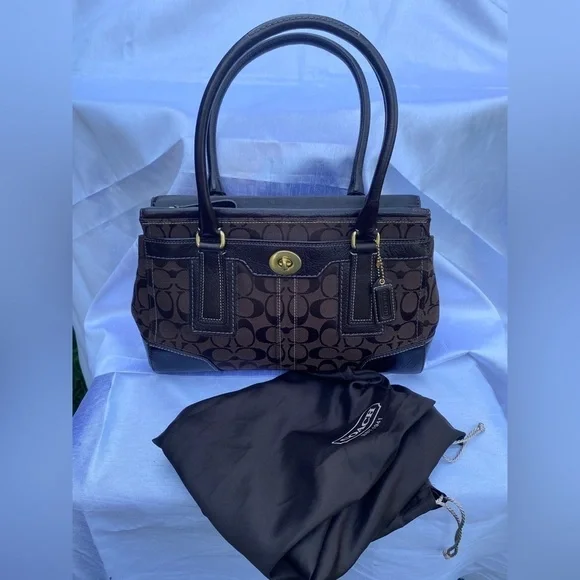 Coach 11062  Hampton Signature Handbag Brown on Brown - Picture 3 of 16